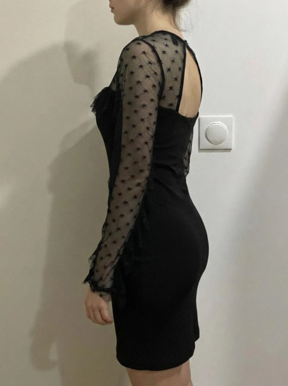 Robe noire ajourée et étoilée Jennyfer - Taille M